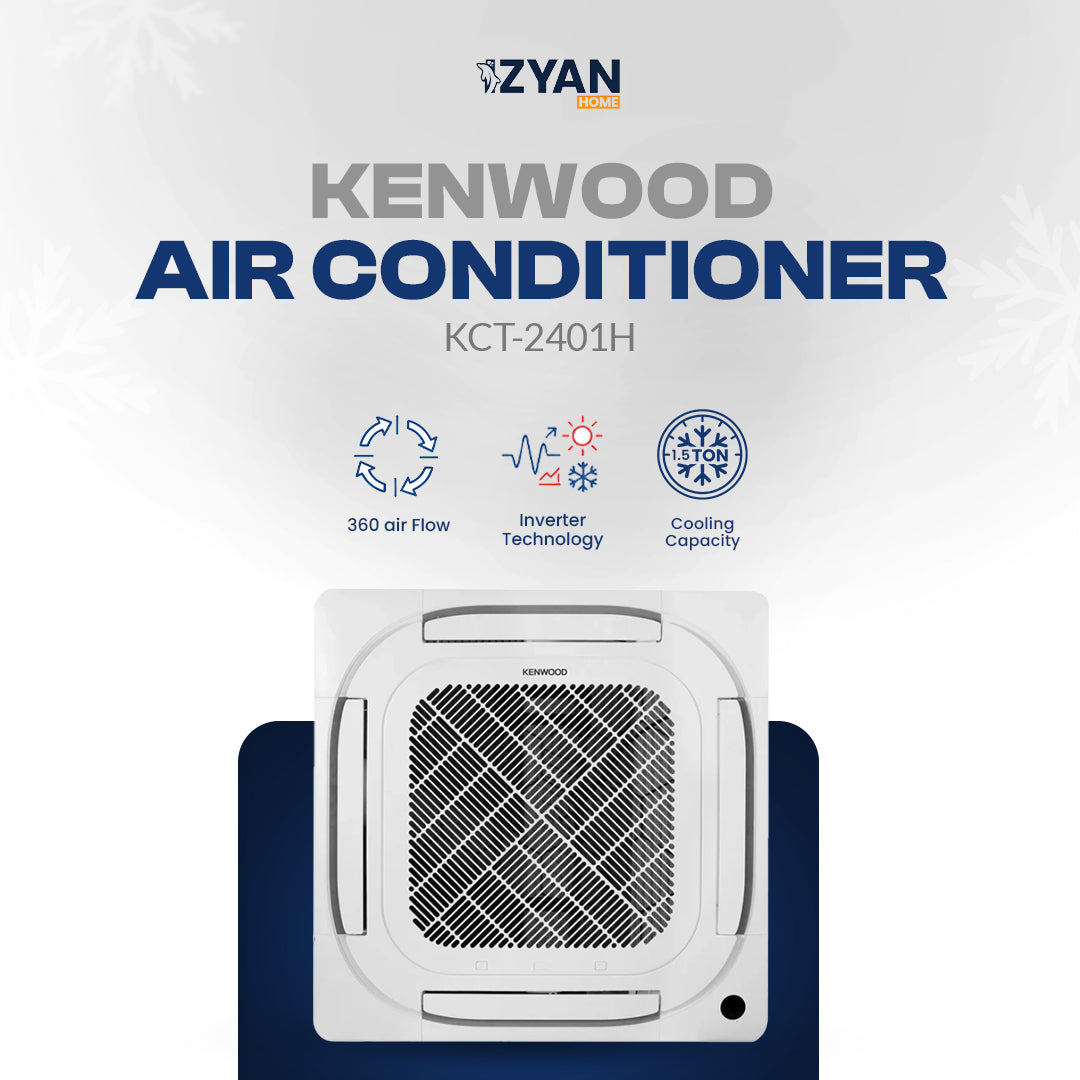 Kenwood Air Conditioner - Cassette Inverter KCT1801HI | KCT-2401HI | 4801HI Heat & Cool