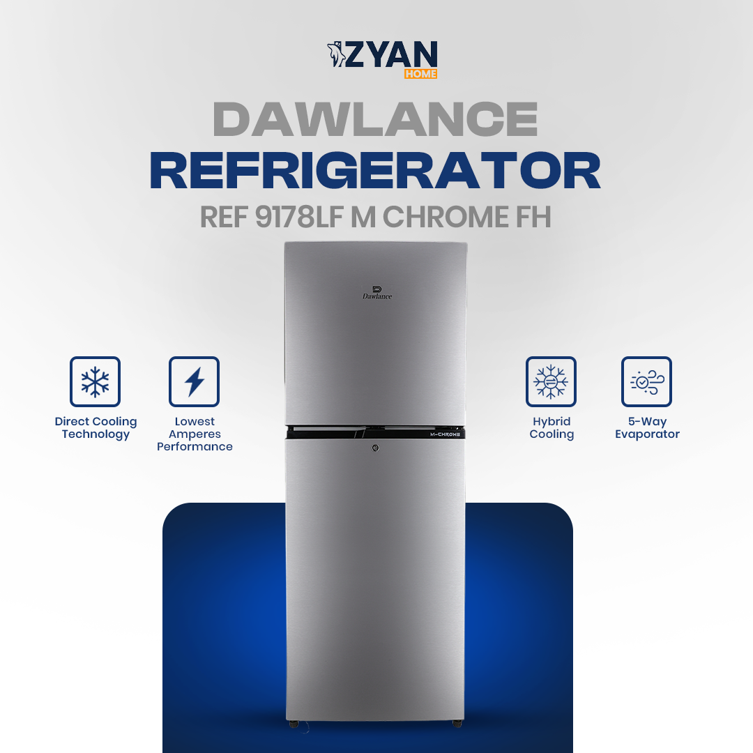 Dawlance Refrigerator REF-9178-LF-E-CHROME-FH(376 Litres)