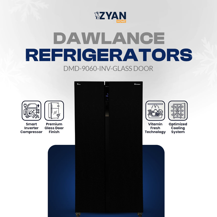Dawlance Refrigerator NO FROST DMD 9060 INV GLASS DOOR