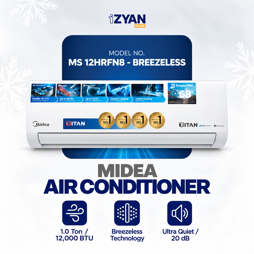 Midea Breezeless E Inverter AC | 5,013 Micro-Hole Soft Airflow | AI Energy Saving