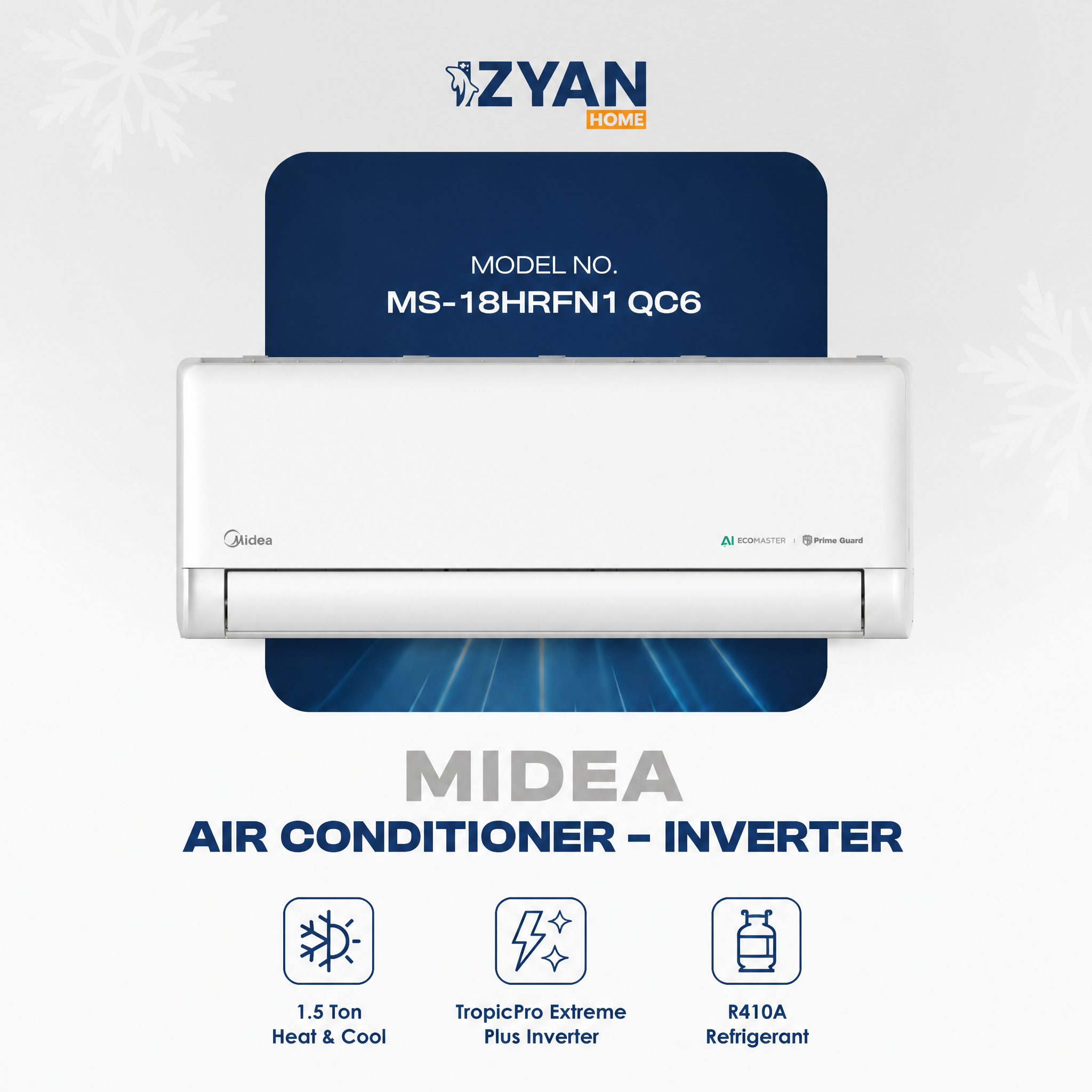 Midea Xtreme Plus Inverter AC | T3 TropicPRO | AI Eco Energy Saving | Smart WiFi Air Conditioner