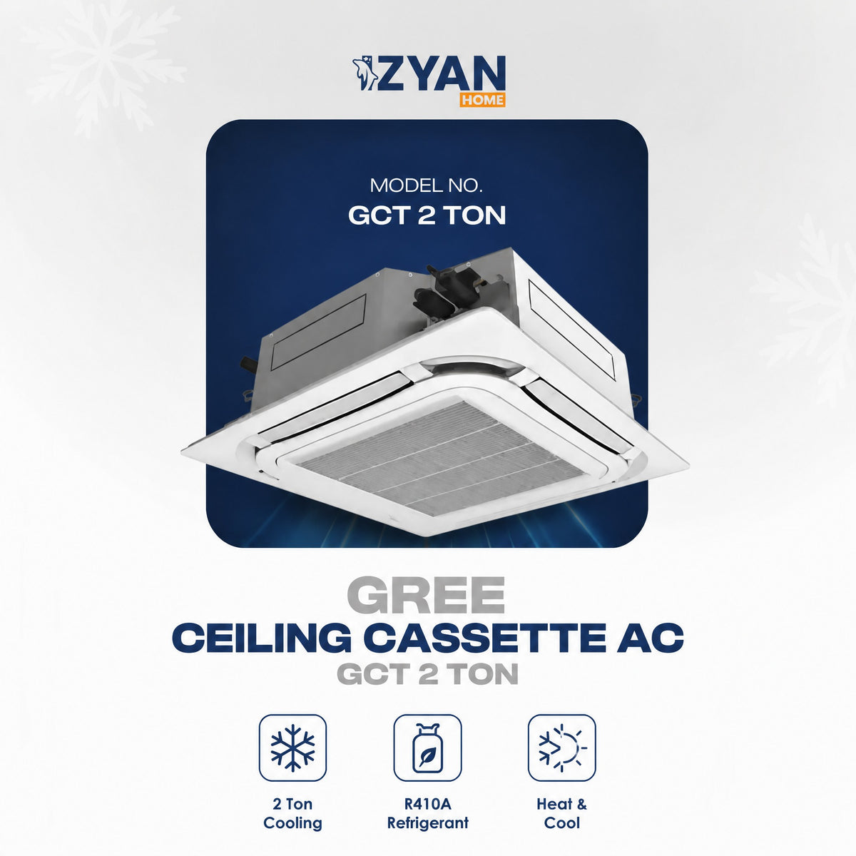 GREE AIR CONDITIONER CASSETTE AC 2 TON -GU71T (R410 GAS)